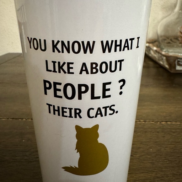 Modern Expressions 'You Know What I Like About People' Travel Mug Cat Lover - Picture 4 of 5